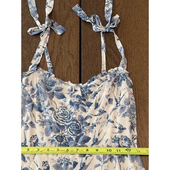 Reformation Alfred Floral Jumpsuit Pompadour Print Women’s Sz 6 Blue White NWT - Picture 14 of 16